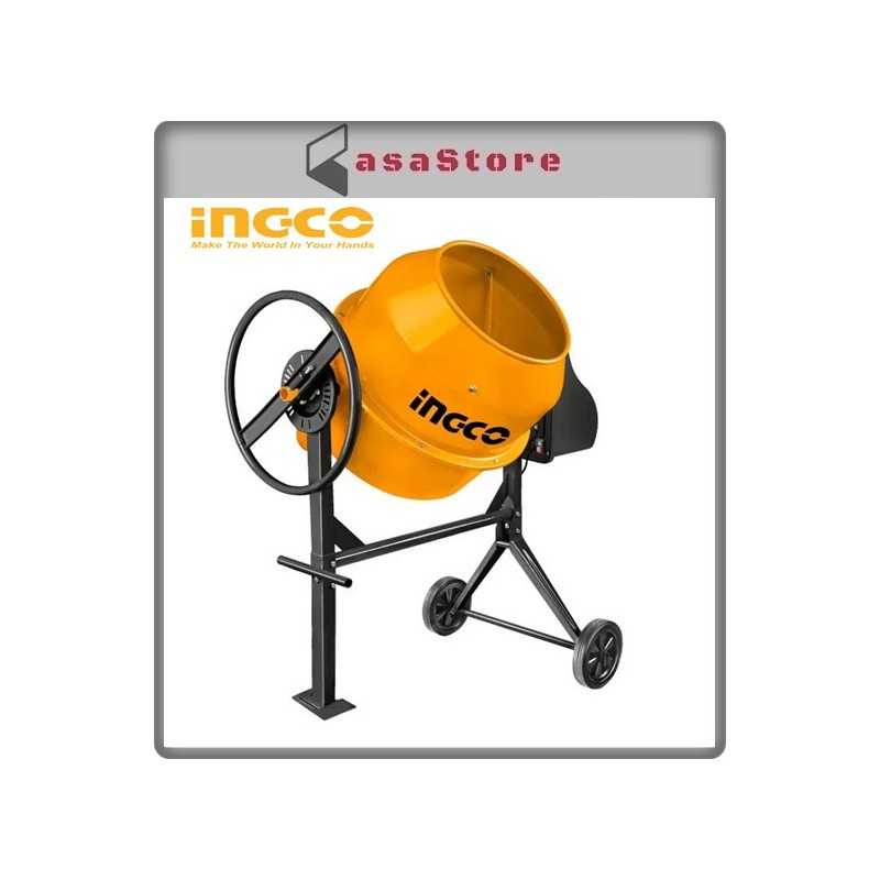 INGCO Betoniera elettrica Impastatrice Miscelatore Cemento 180L - 800W